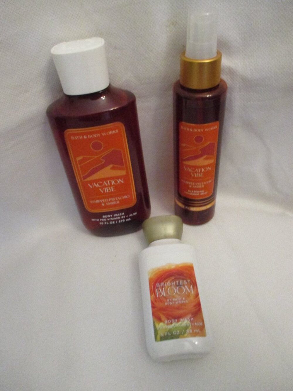 Bath & Body Works 3 pc. bundle - 2 Vacation Vibe/ Brightest Bloom